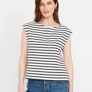 NEW…Navy & White Striped Mariner Top